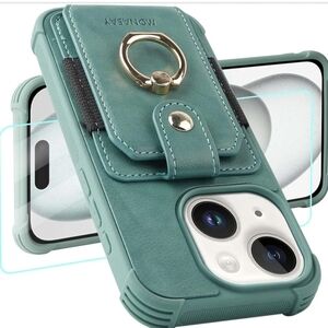 Green Phone Case with Ring Holder